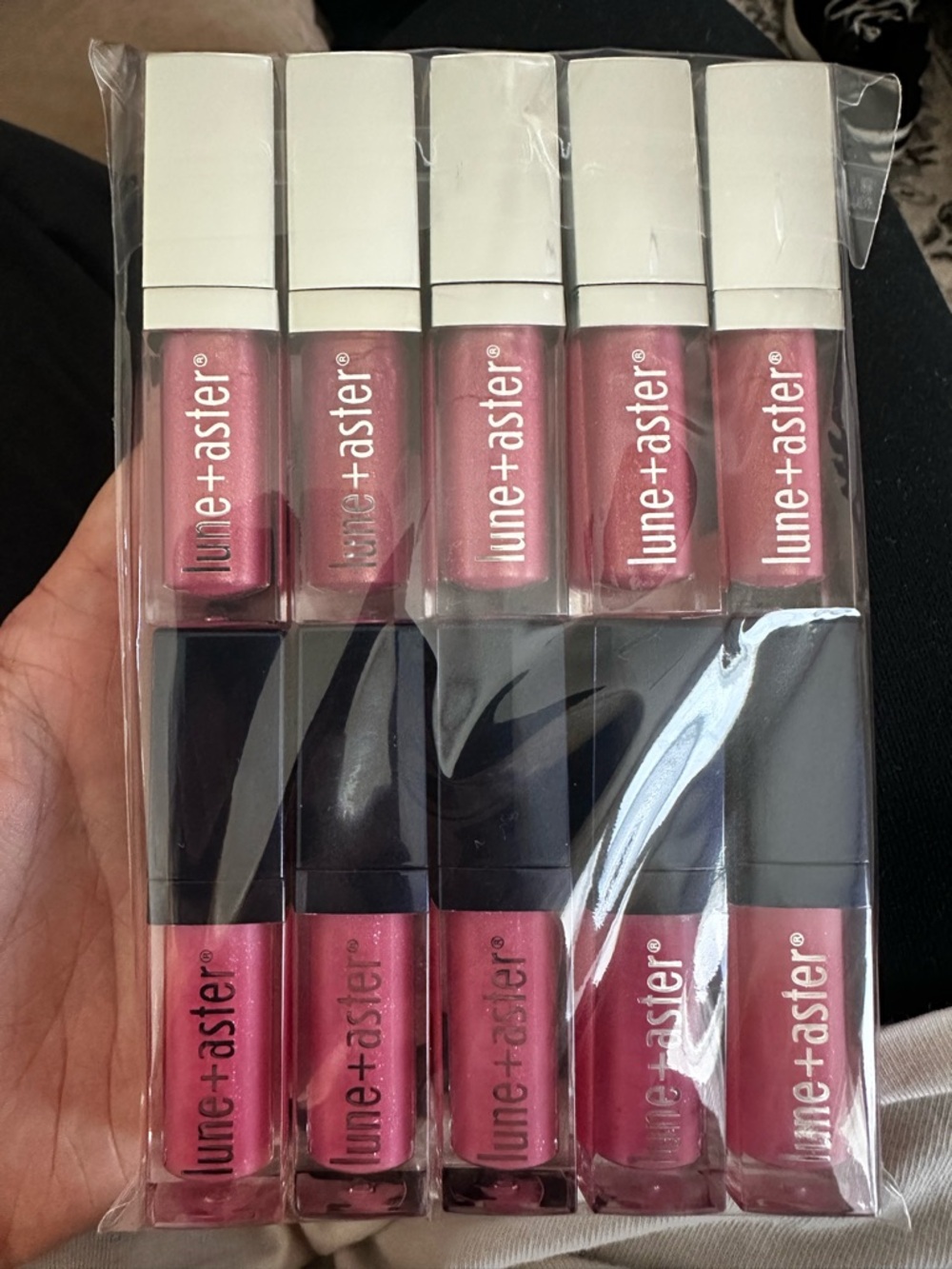 Lune+Aster Pink Lip Gloss Set — Sheer to Medium Pink Shades - 10 TOTAL